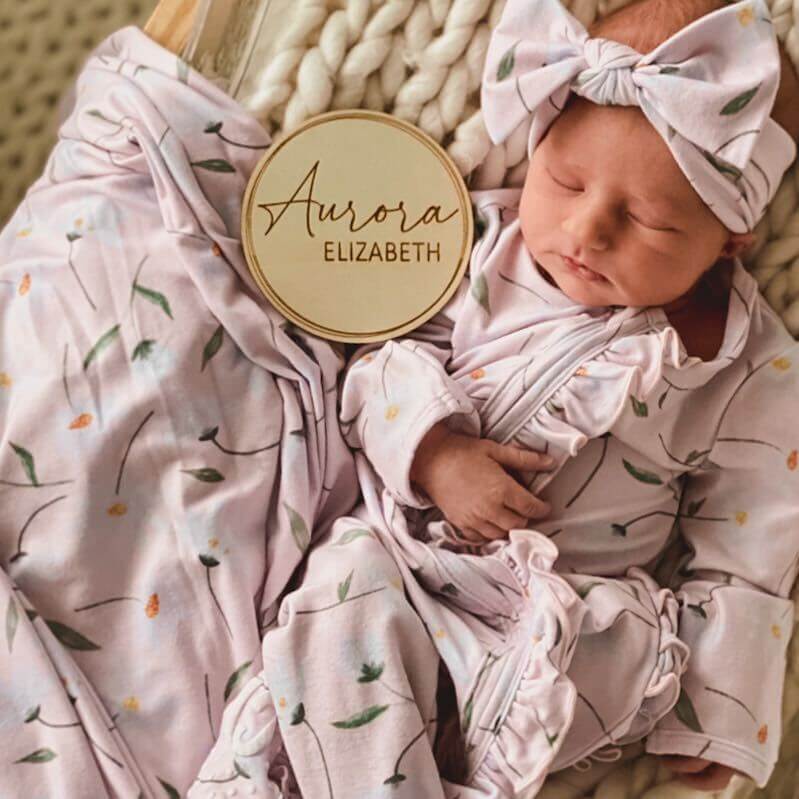 Personalized Baby Name Wood Announcement | Circles - Image 2