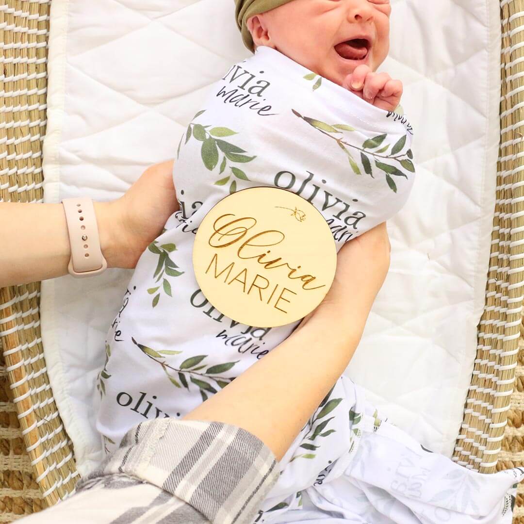 Personalized Baby Name Wood Announcement | Script - Image 3