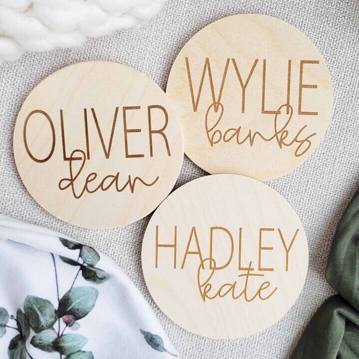 Personalized Baby Name Wood Announcement | Simple - Image 2