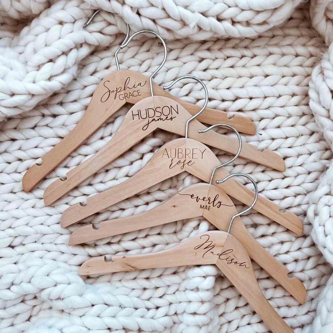 Personalized Baby Name Wood Hanger | Art Deco - Image 2