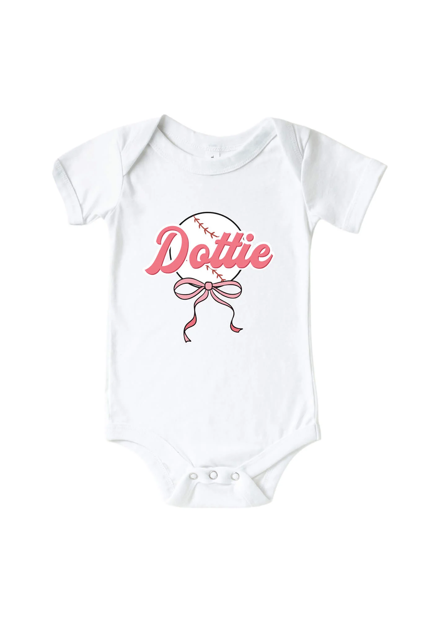 Personalized Ballpark Babes Graphic Bodysuit & Kids Tee | White - Image 2