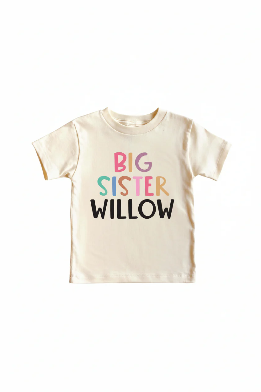 Personalized Big Sister Tee | Natural