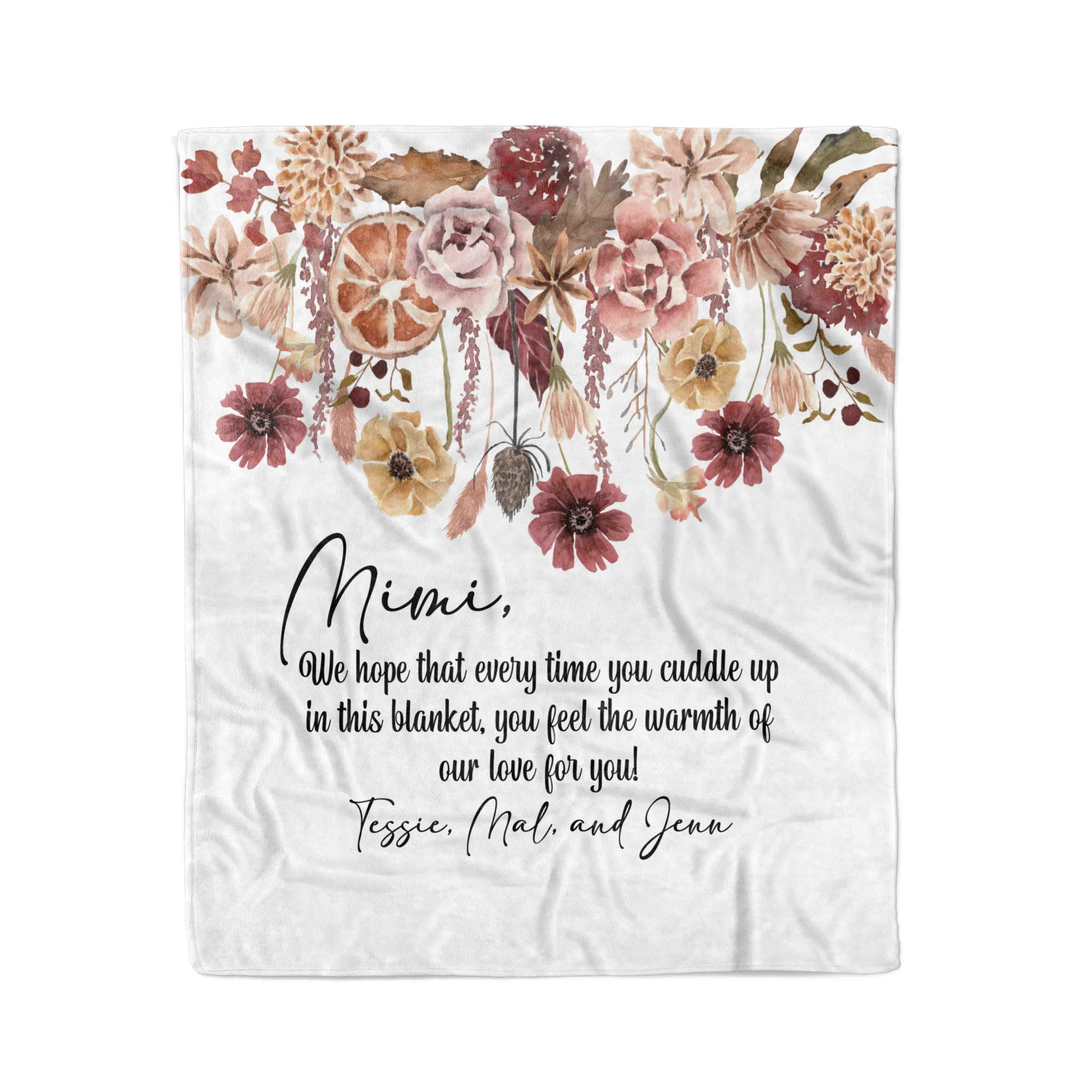 Personalized Blanket | Draped Floral - Image 2