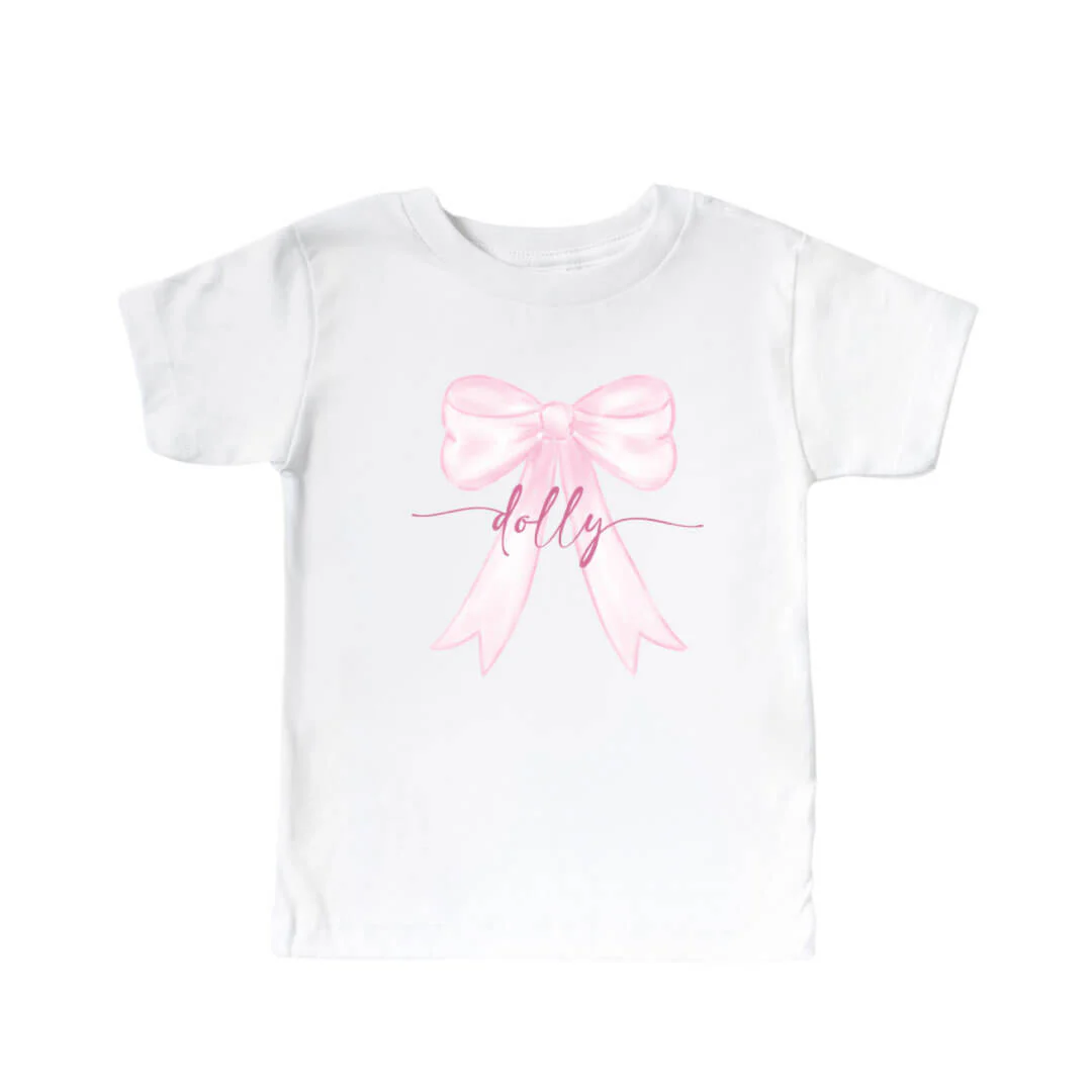 Personalized Bow Kids Graphic Tee | White - Image 2