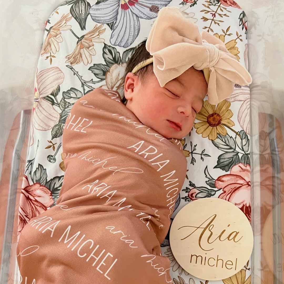 Personalized Camel Baby Name Swaddle Blanket - Image 3