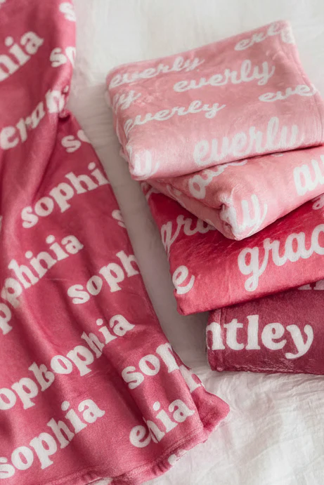 Personalized Color Blanket | Rose Berry - Image 2
