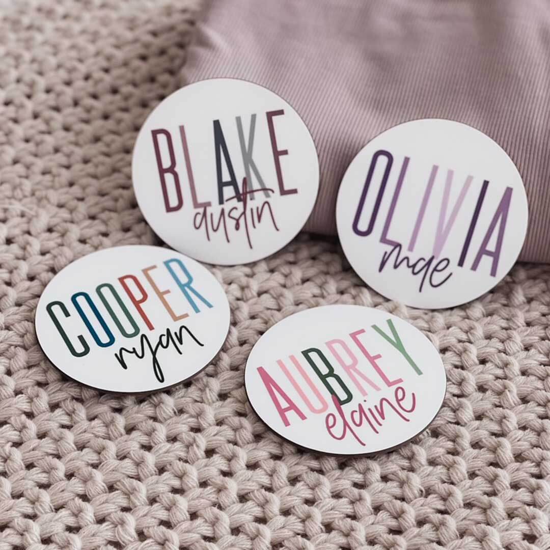 Personalized Color Block Baby Name Announcement - Image 2