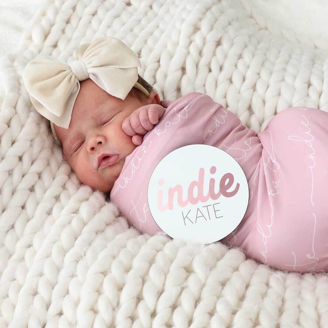 Personalized Colorful Script Baby Name Announcement - Image 2