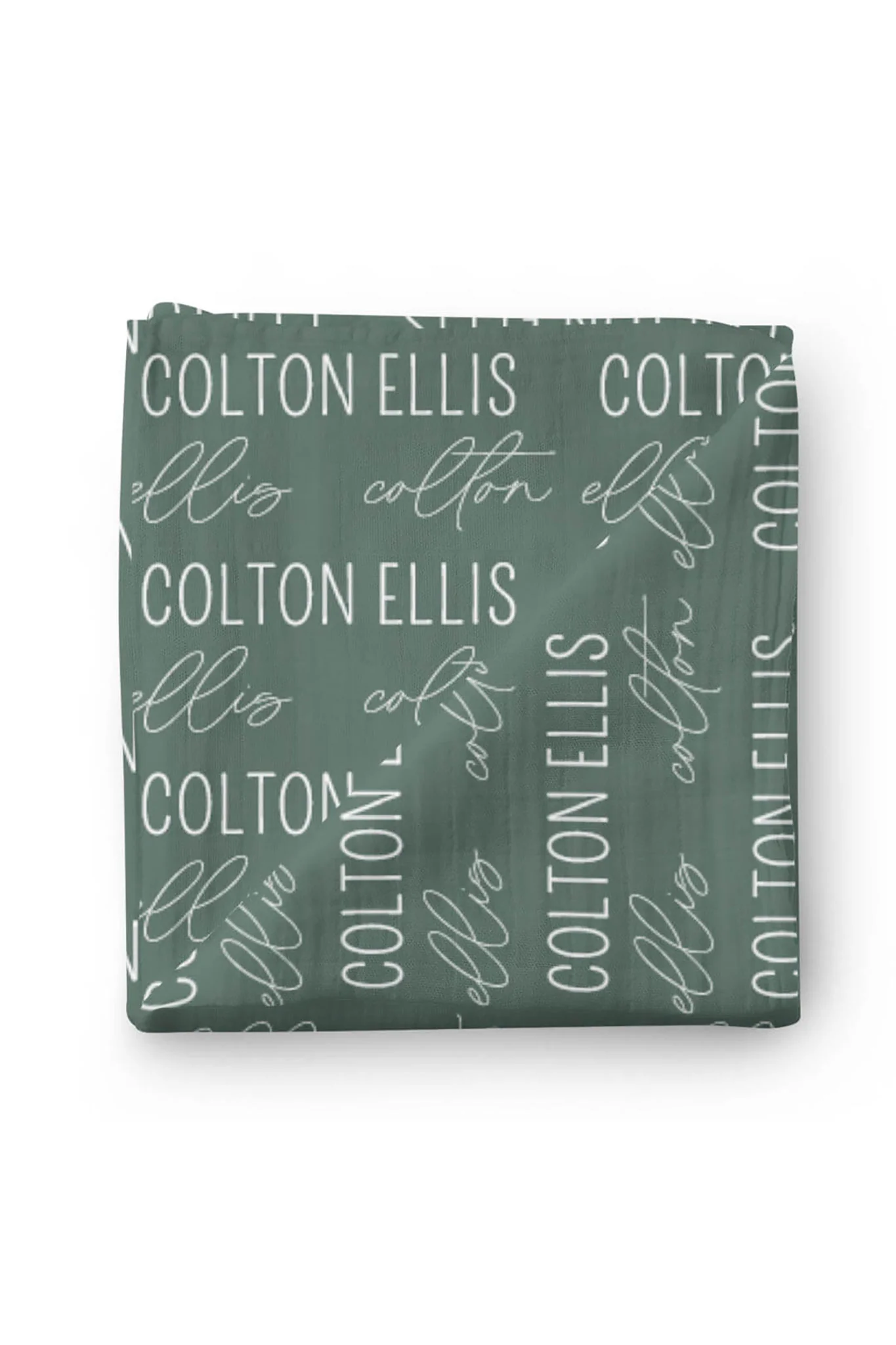 Personalized Emerald Baby Name Swaddle Blanket - Block & Script - Image 2