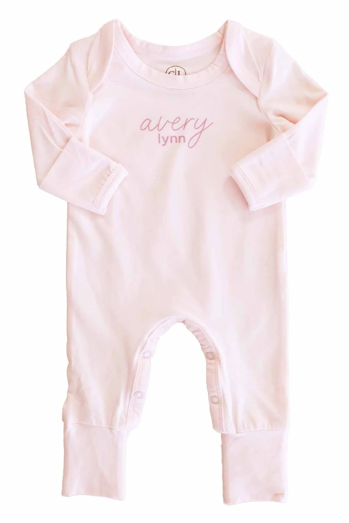 Personalized Full Length Snap Romper | Blush - Image 2