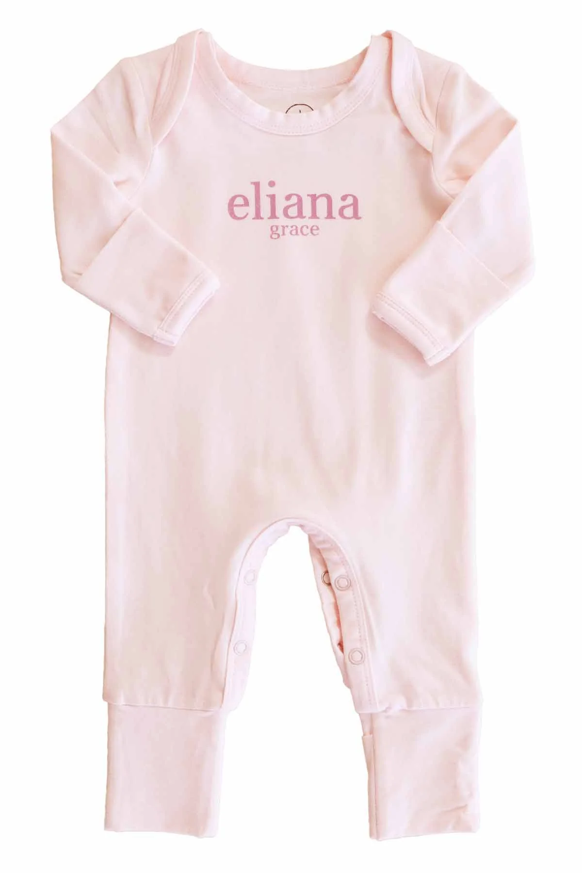 Personalized Full Length Snap Romper | Blush - Image 4