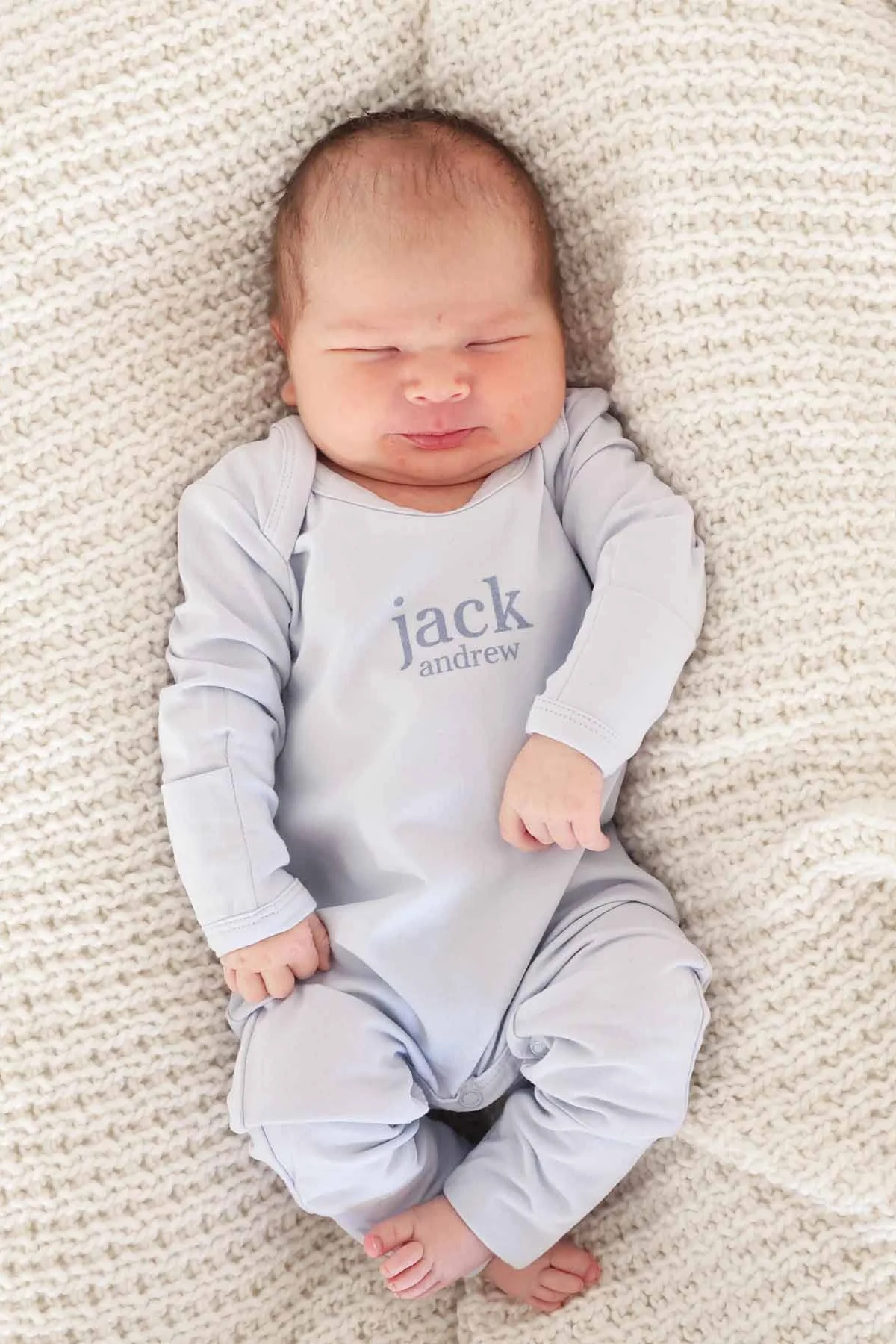 Personalized Full Length Snap Romper | Light Blue - Image 8