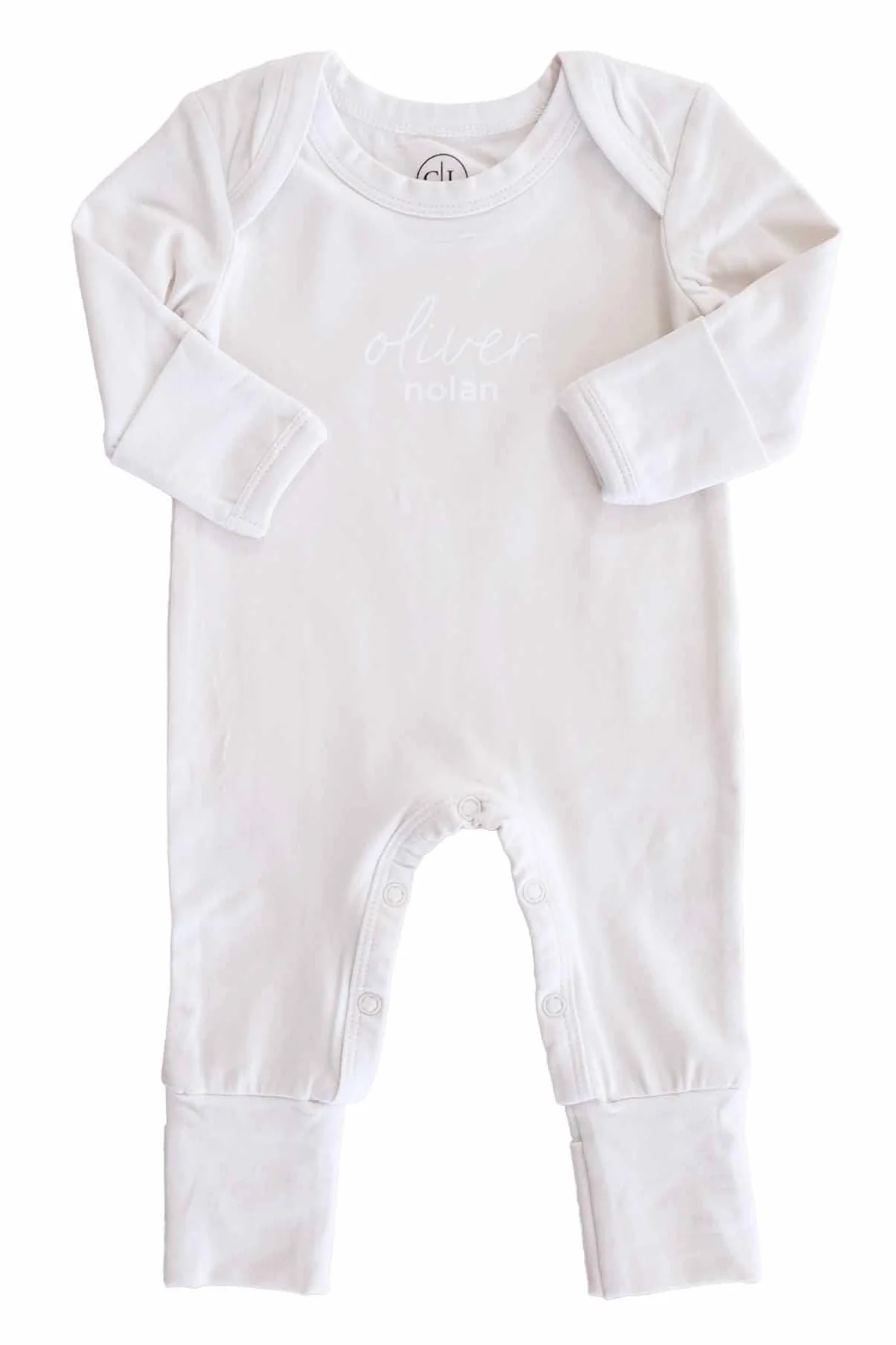 Personalized Full Length Snap Romper | Light Sand - Image 5