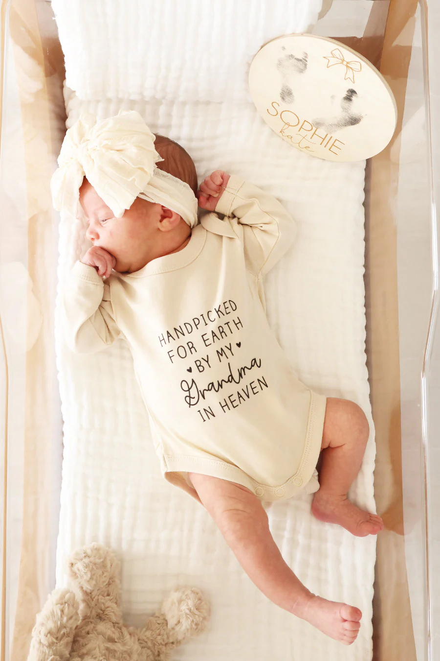 Personalized Handpicked Long Sleeve Graphic Bodysuit | Natural - Image 2