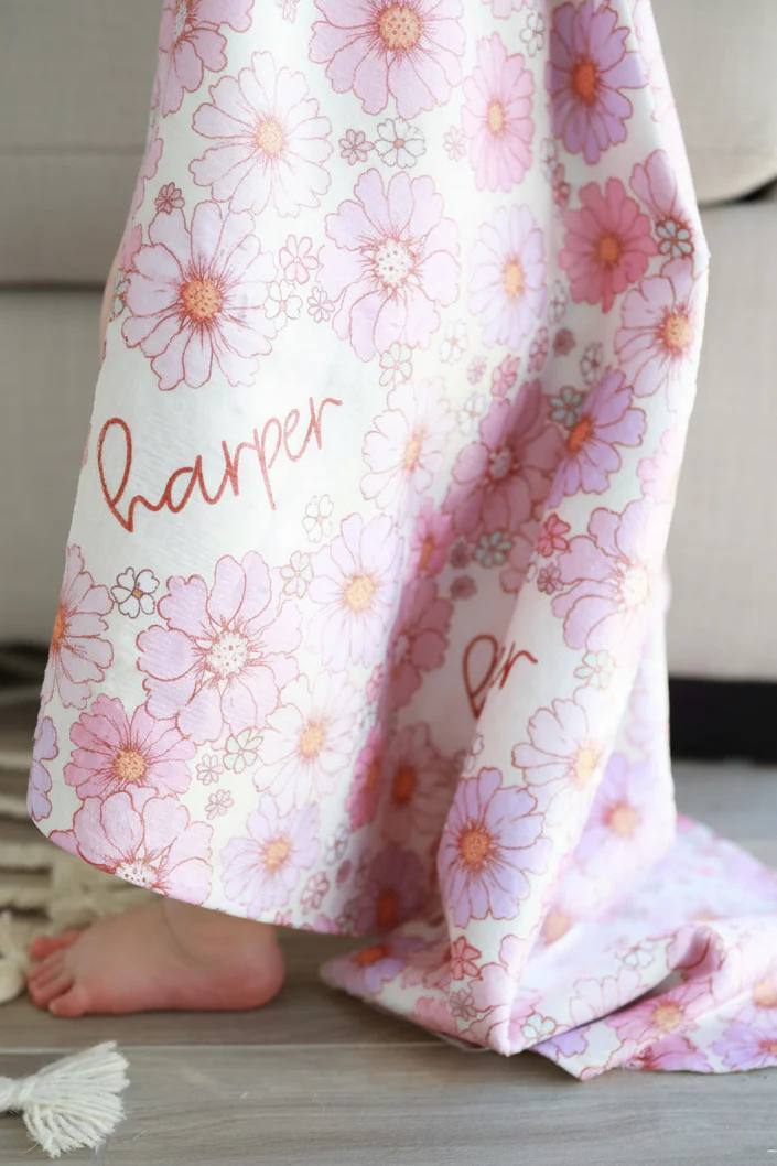 Personalized Hooded Towel | Purple Petunias - Image 5