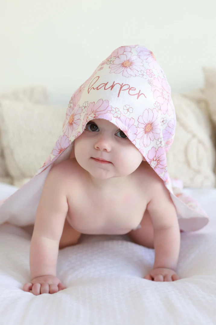 Personalized Hooded Towel | Purple Petunias - Image 7