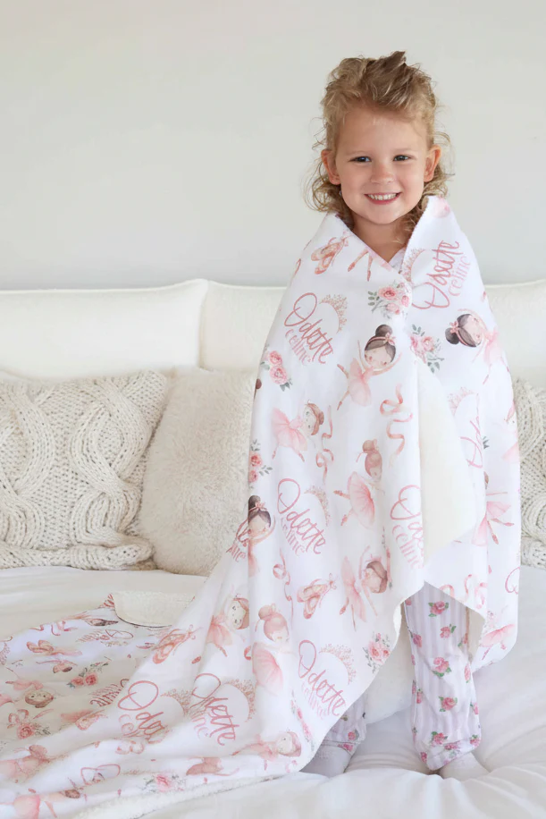 Personalized Sherpa Kids Blanket | Ballet Princess