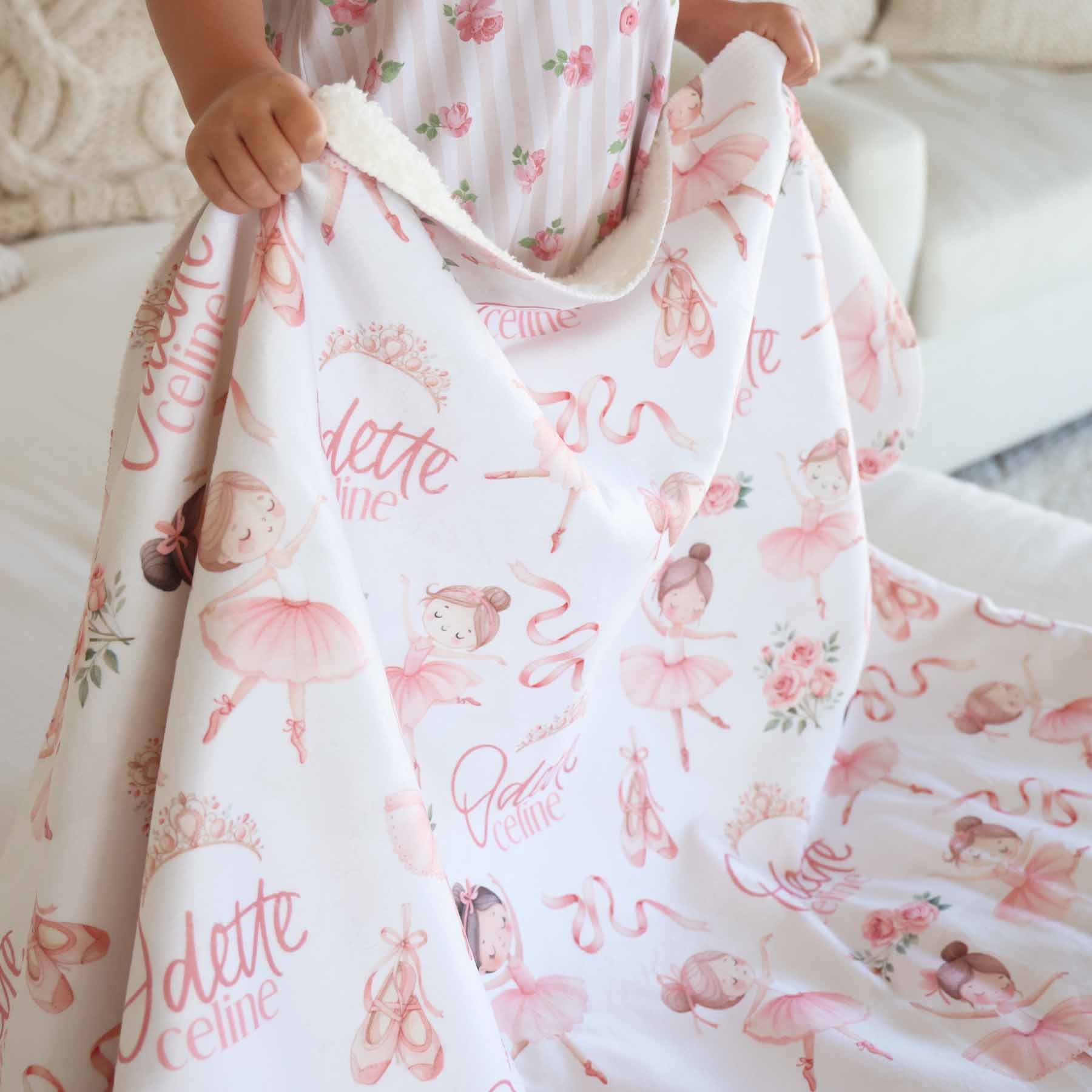 Personalized Sherpa Kids Blanket | Ballet Princess - Image 3