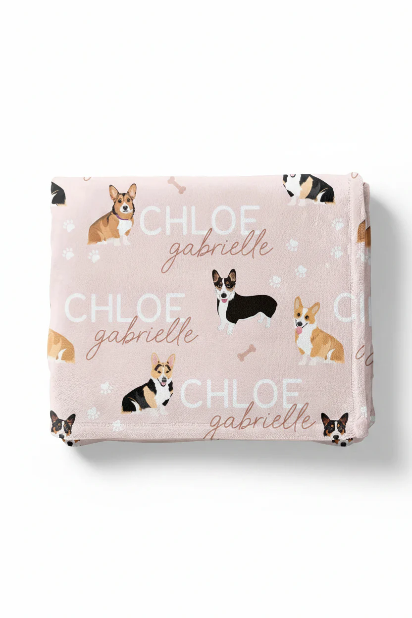 Personalized Kids Blanket | Corgi - Image 3