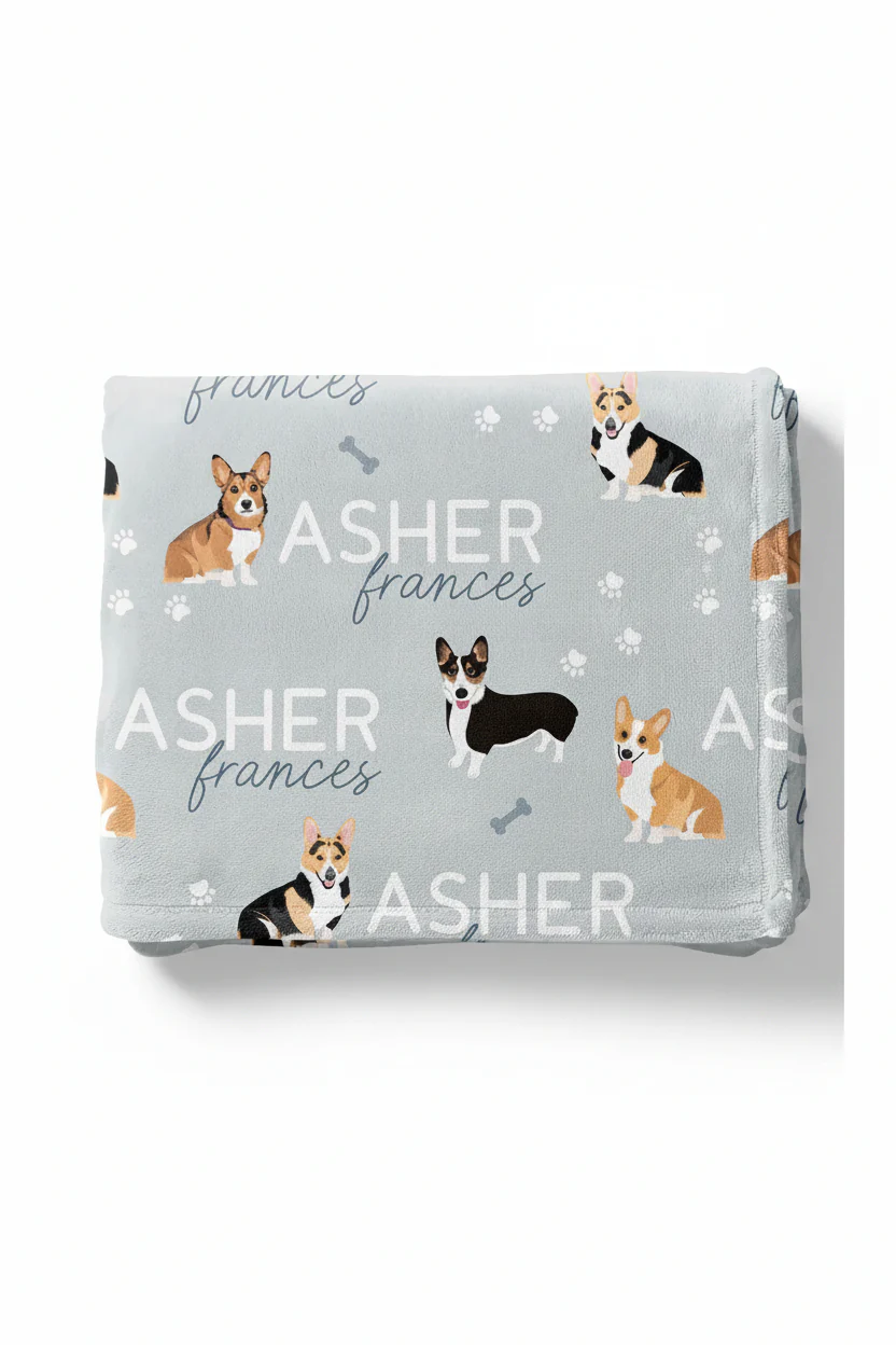 Personalized Kids Blanket | Corgi - Image 8