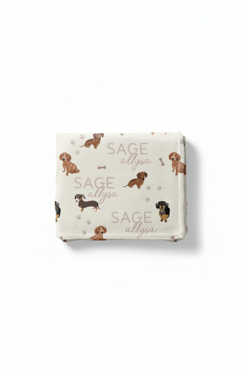 Personalized Kids Blanket | Dachshund - Image 3