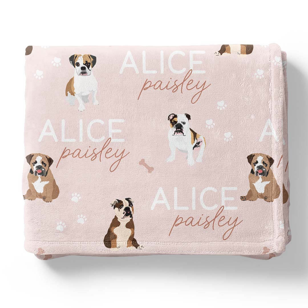 Personalized Kids Blanket | English Bulldog - Image 3