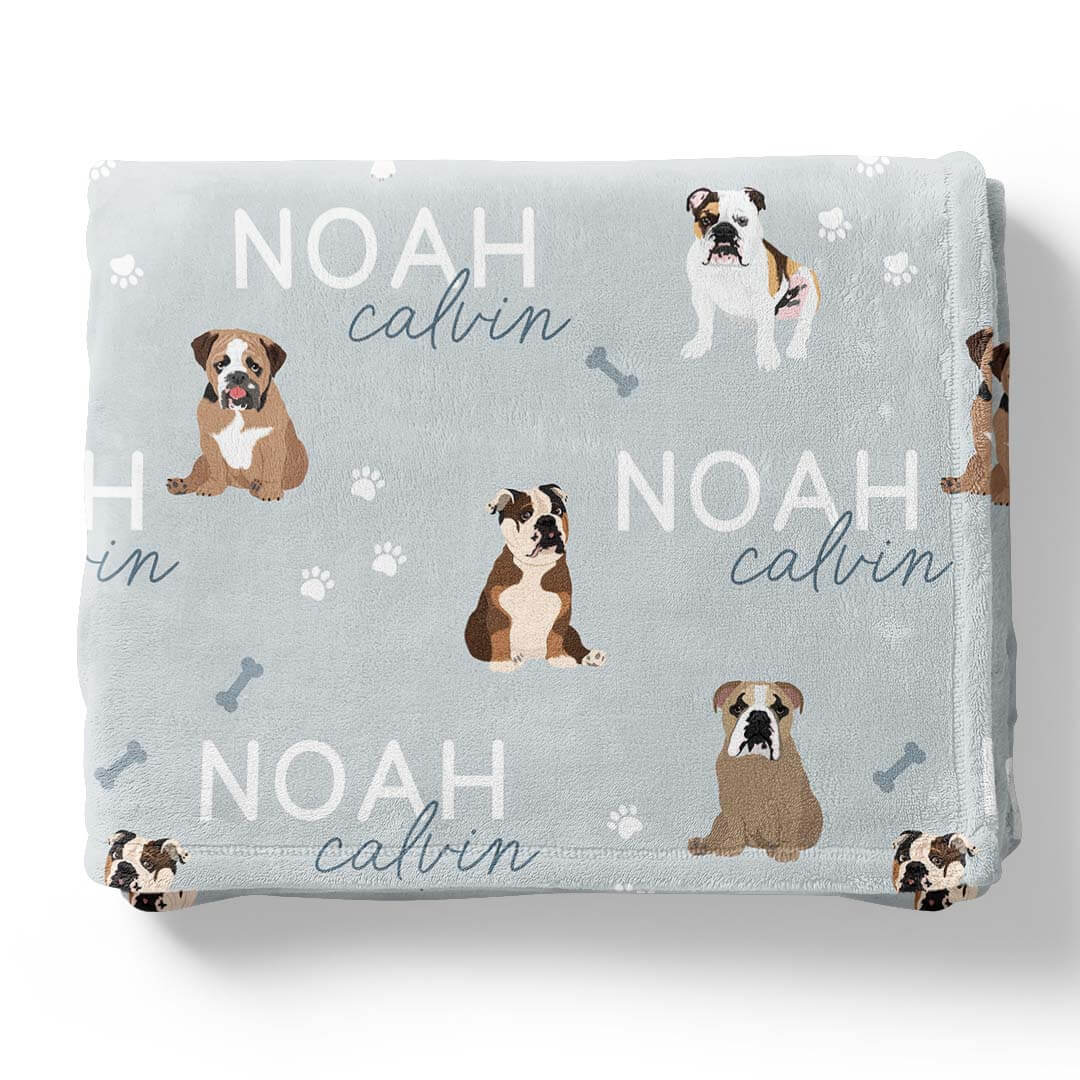 Personalized Kids Blanket | English Bulldog - Image 6