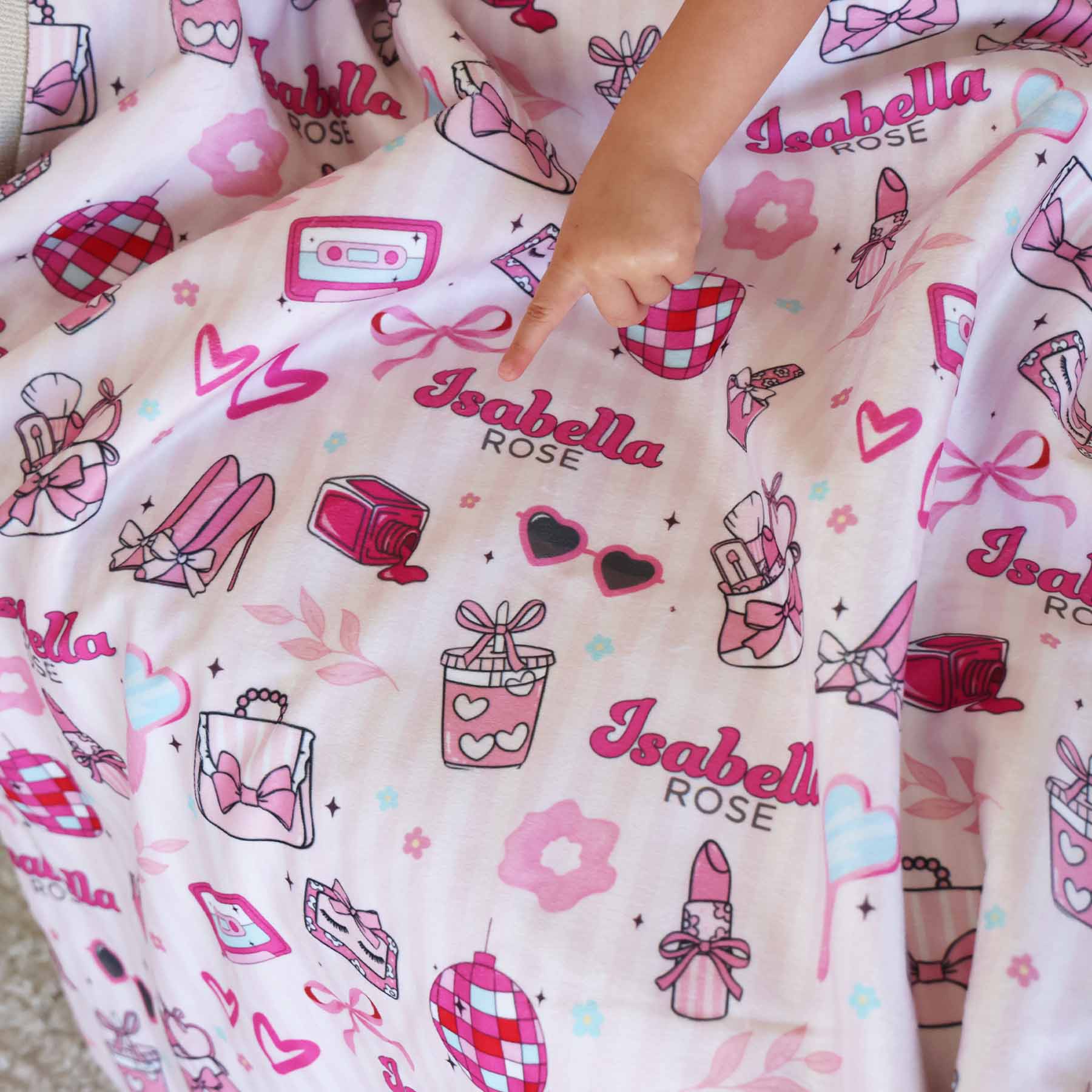 Personalized Sherpa Kids Blanket | Glamour Girl - Image 4