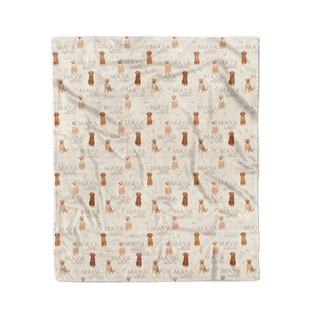 Personalized Kids Blanket | Golden Retriever - Image 2