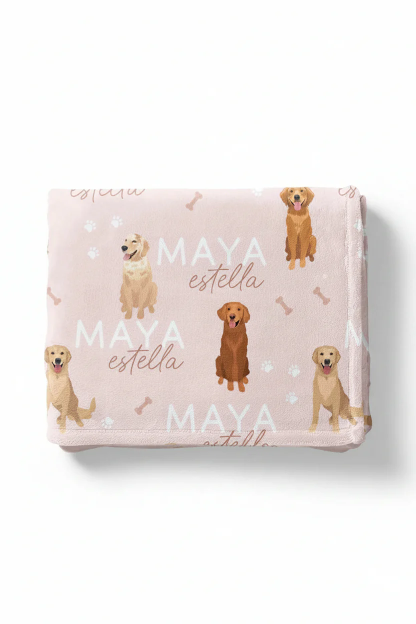 Personalized Kids Blanket | Golden Retriever - Image 5