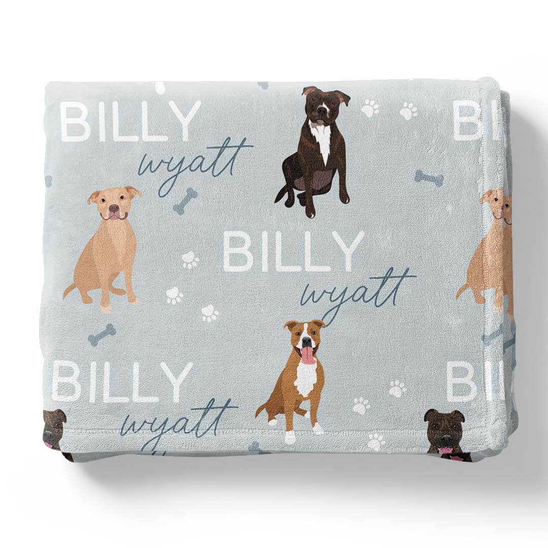 Personalized Kids Blanket | Pit Bull - Image 3