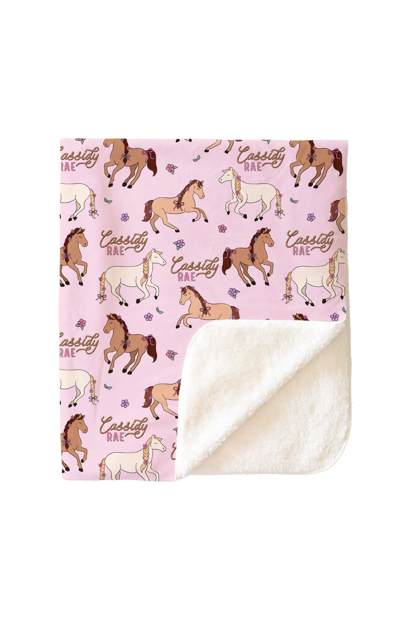 Personalized Kids Blanket | Pony Club Pink - Image 4