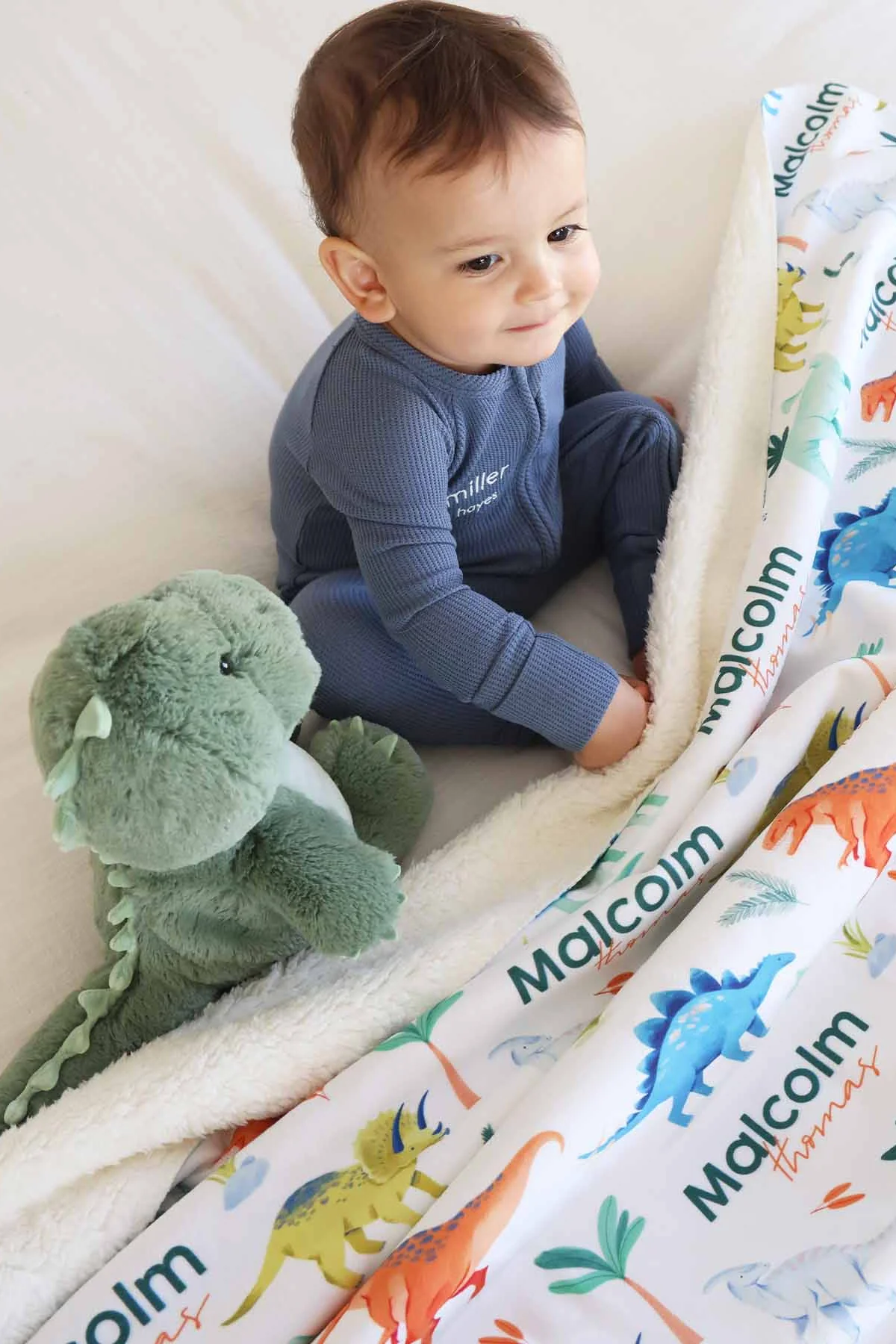 Personalized Sherpa Kids Blanket | Prehistoric World - Image 4