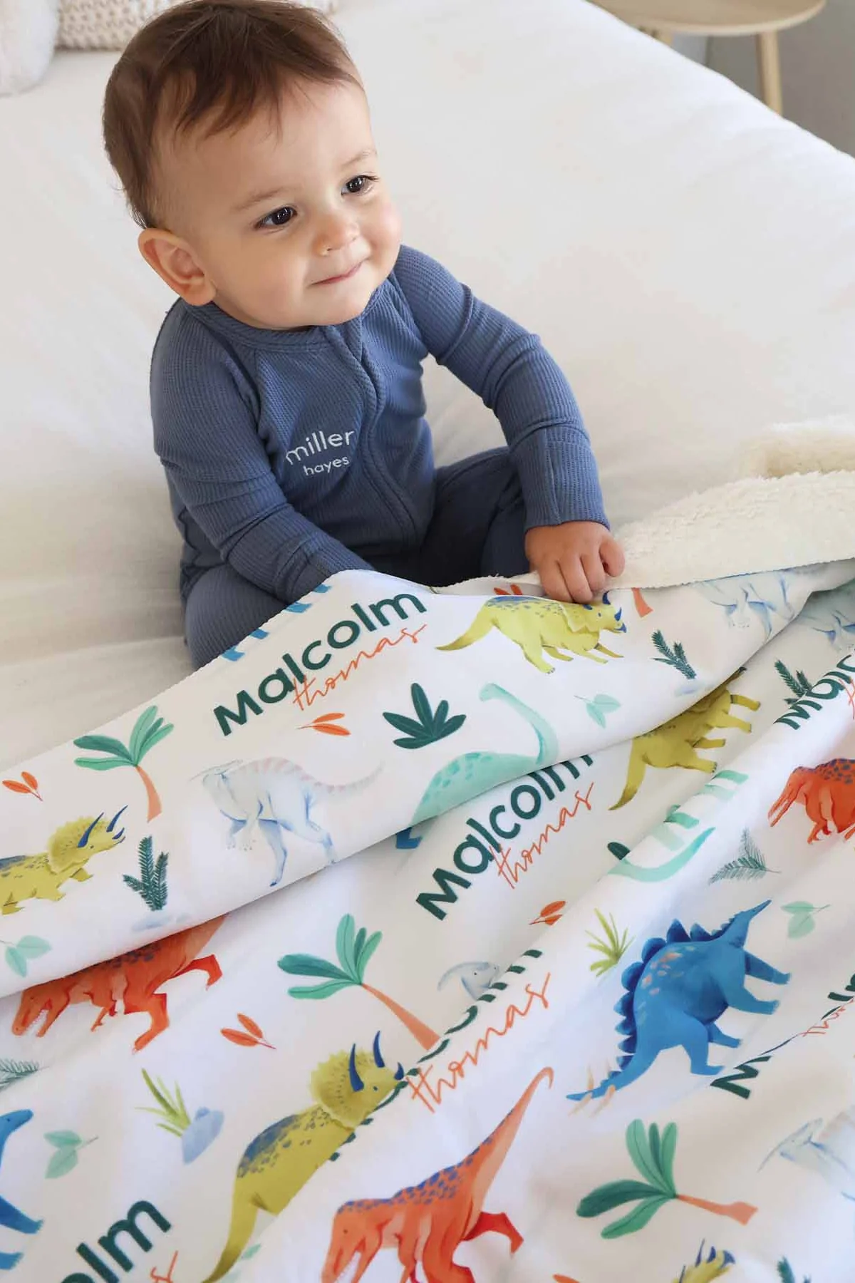 Personalized Sherpa Kids Blanket | Prehistoric World - Image 7