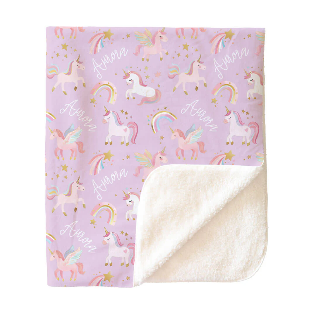 Personalized Sherpa Kids Blanket | Rainbow Magic - Image 2