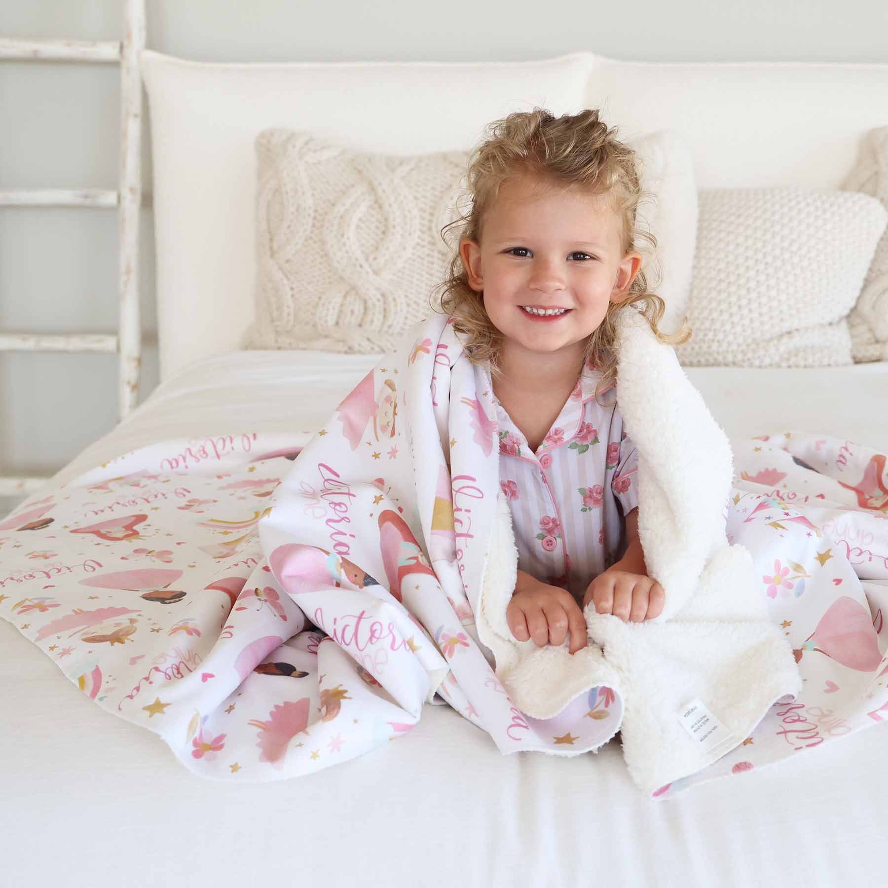 Personalized Sherpa Kids Blanket | Sweet Princess - Image 4