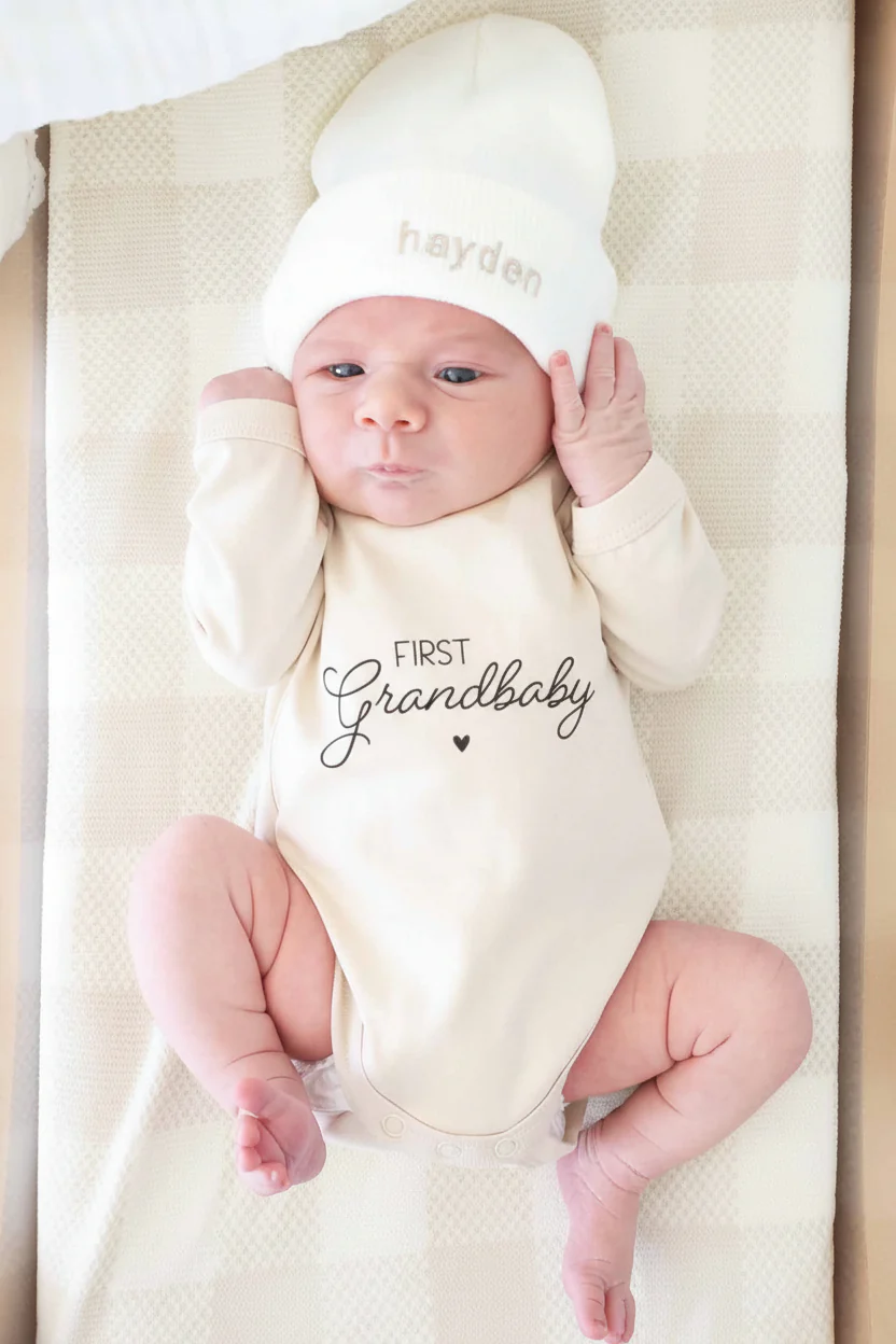 Embroidered Knit Baby Beanie - Image 6