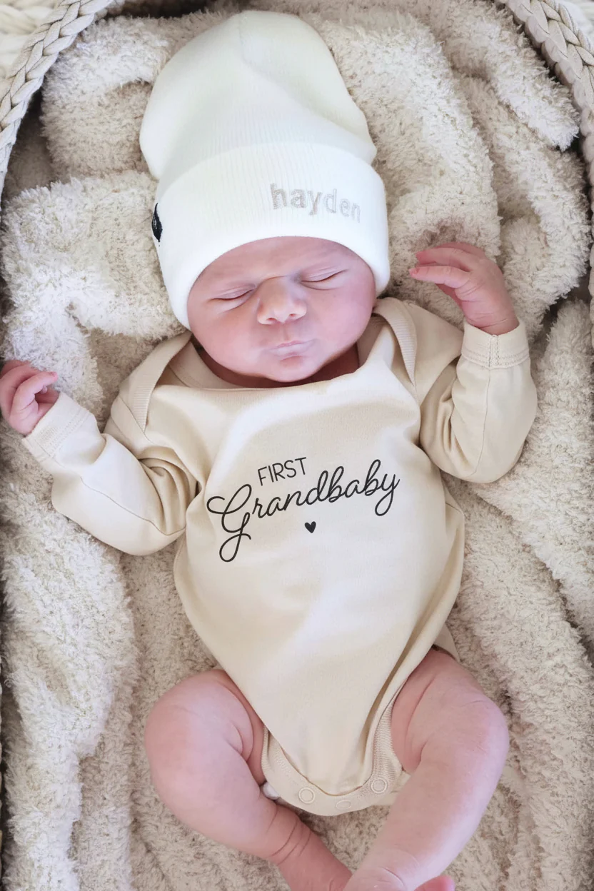 Embroidered Knit Baby Beanie - Image 8