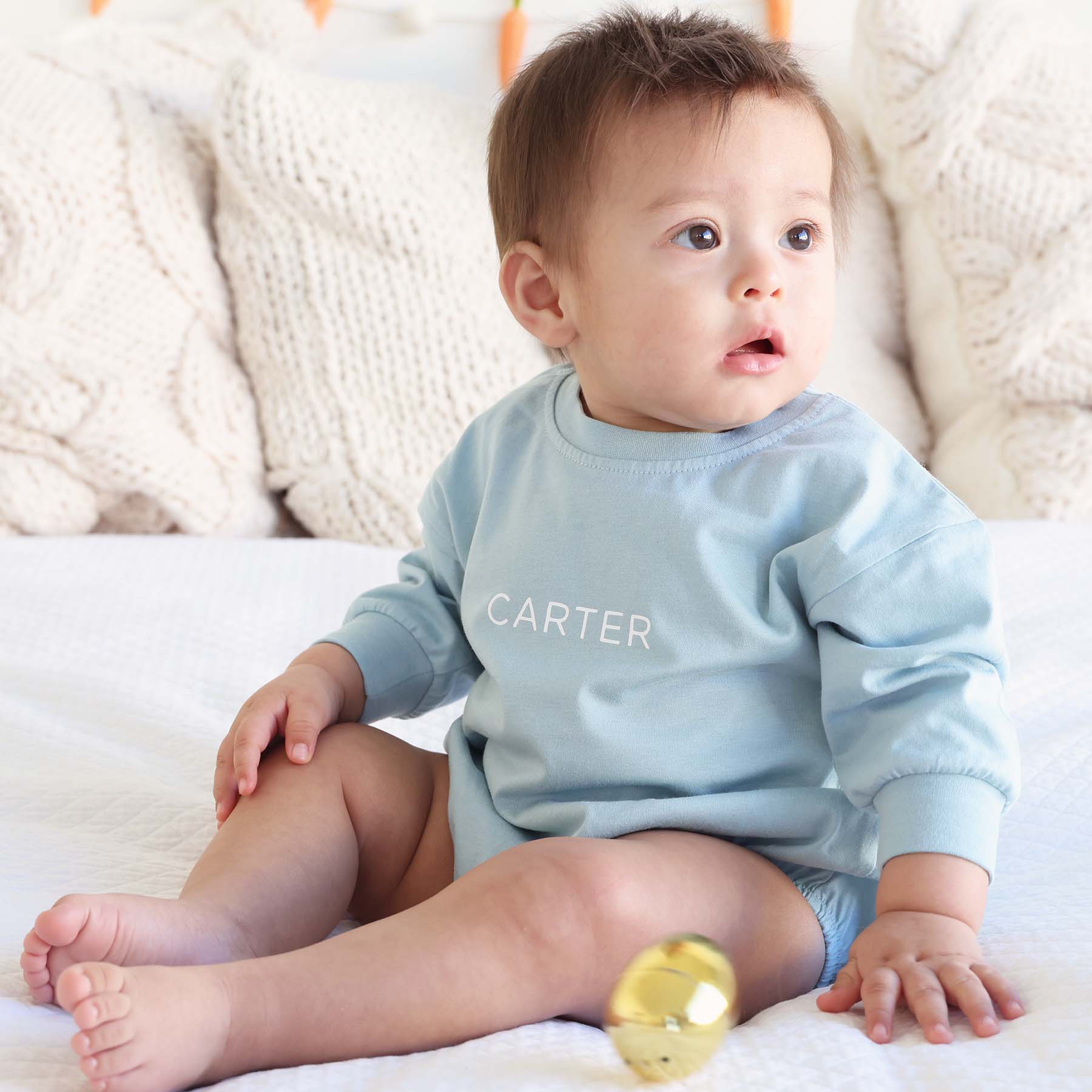 Personalized Long Sleeve Bubble Romper | Spring - Image 3