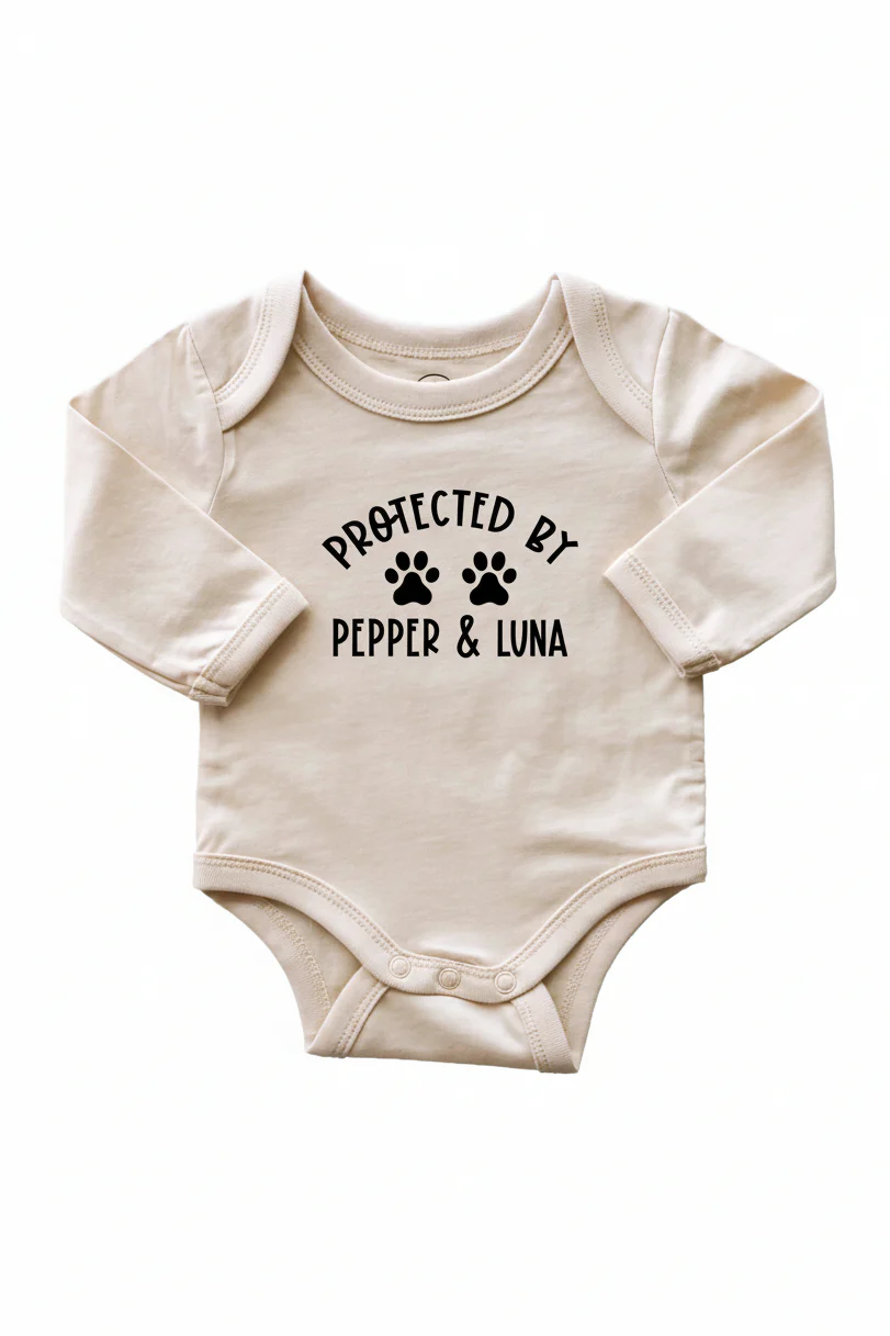 Personalized Long Sleeve Graphic Bodysuits | Natural - Image 10
