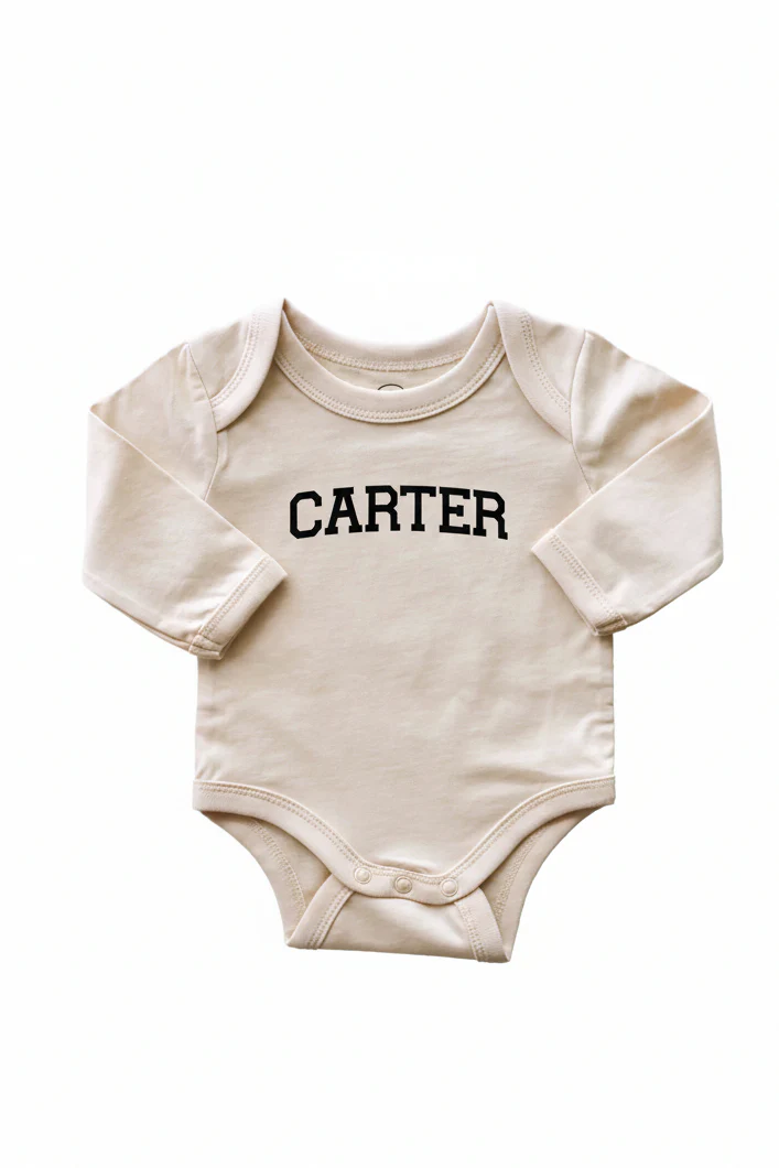 Personalized Long Sleeve Graphic Bodysuits | Natural - Image 12