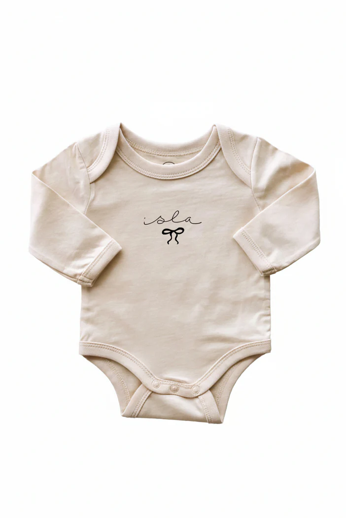 Personalized Long Sleeve Graphic Bodysuits | Natural - Image 2