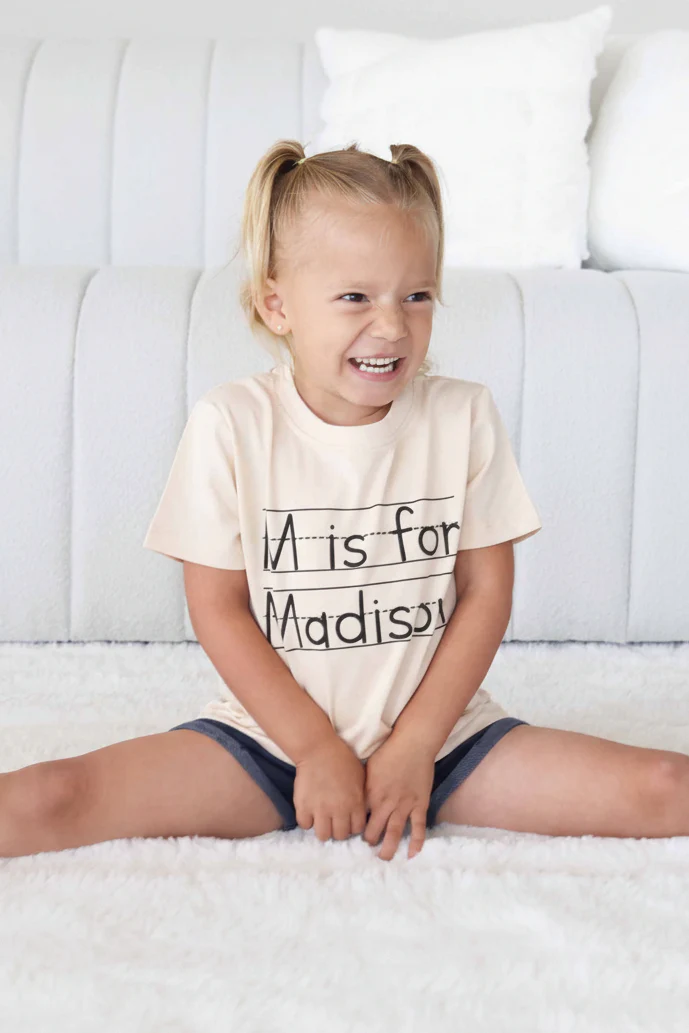 Personalized My Name is Kids Graphic Tee | Natural - Image 3