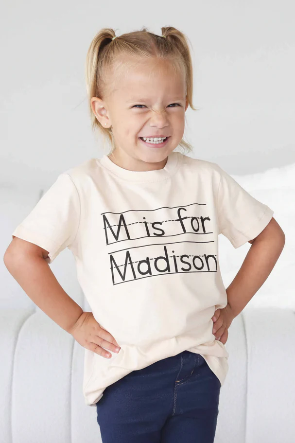 Personalized My Name is Kids Graphic Tee | Natural - Image 4