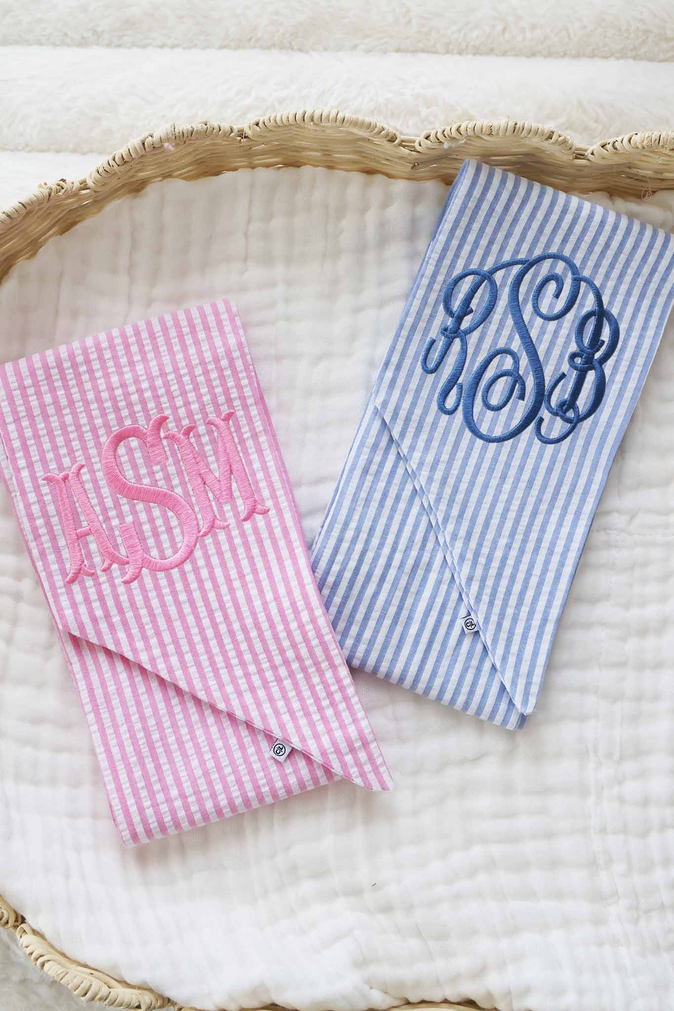 Personalized Newborn Bow Sash | Seersucker - Image 14