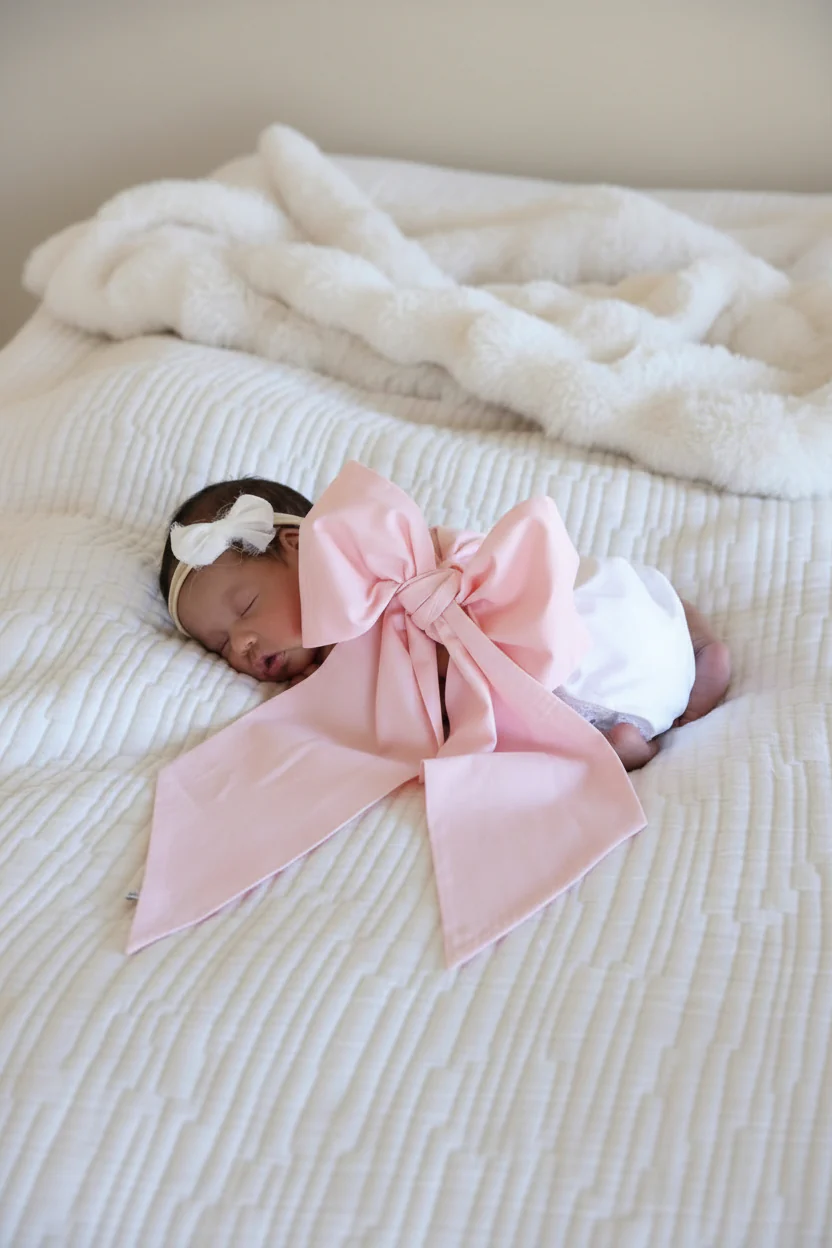 Personalized Newborn Bow Sash | Sweet Pink - Image 8