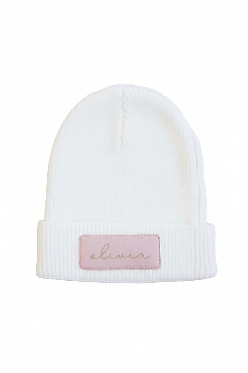 Personalized Leather Patch Beanie | All Colors - Image 13