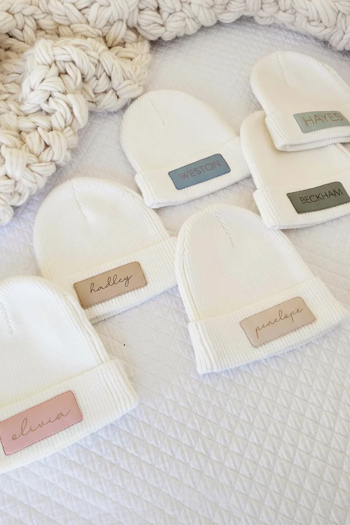 Personalized Leather Patch Beanie | All Colors - Image 2