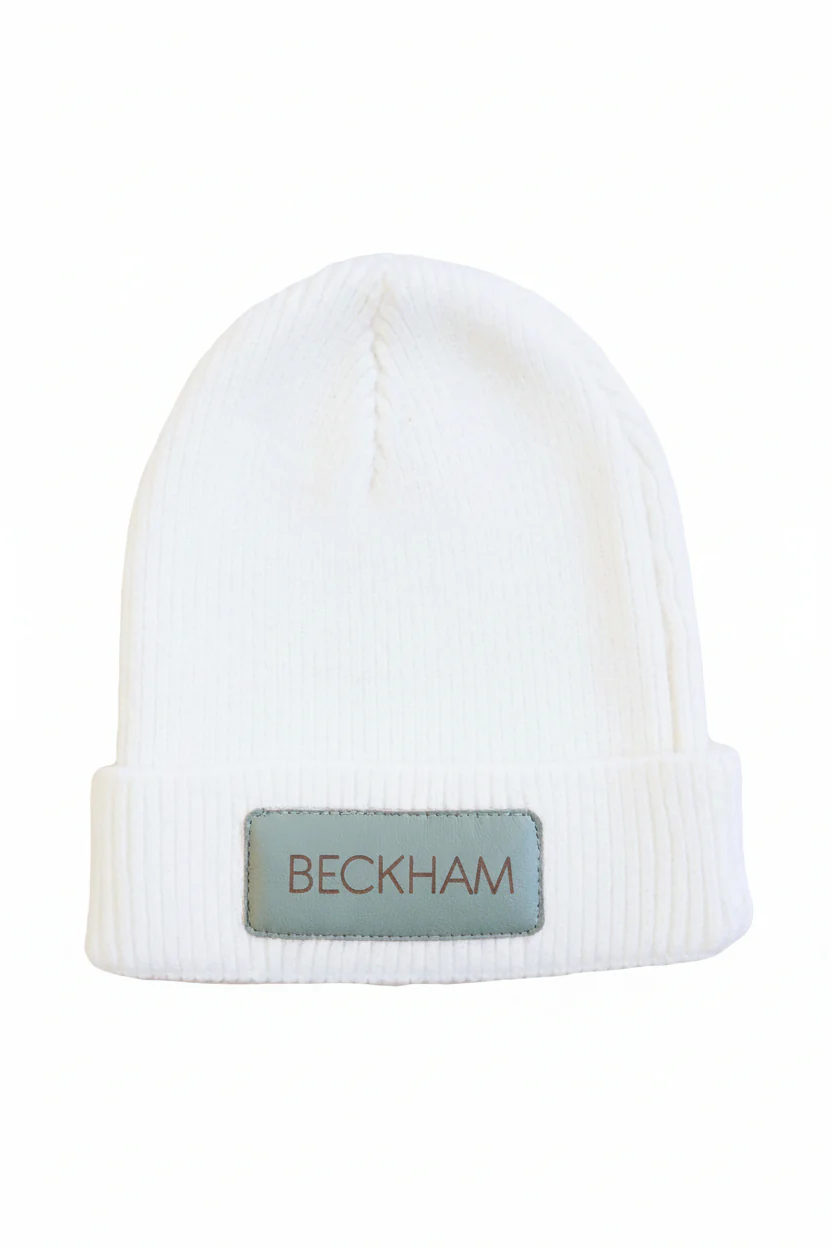 Personalized Leather Patch Beanie | All Colors - Image 8