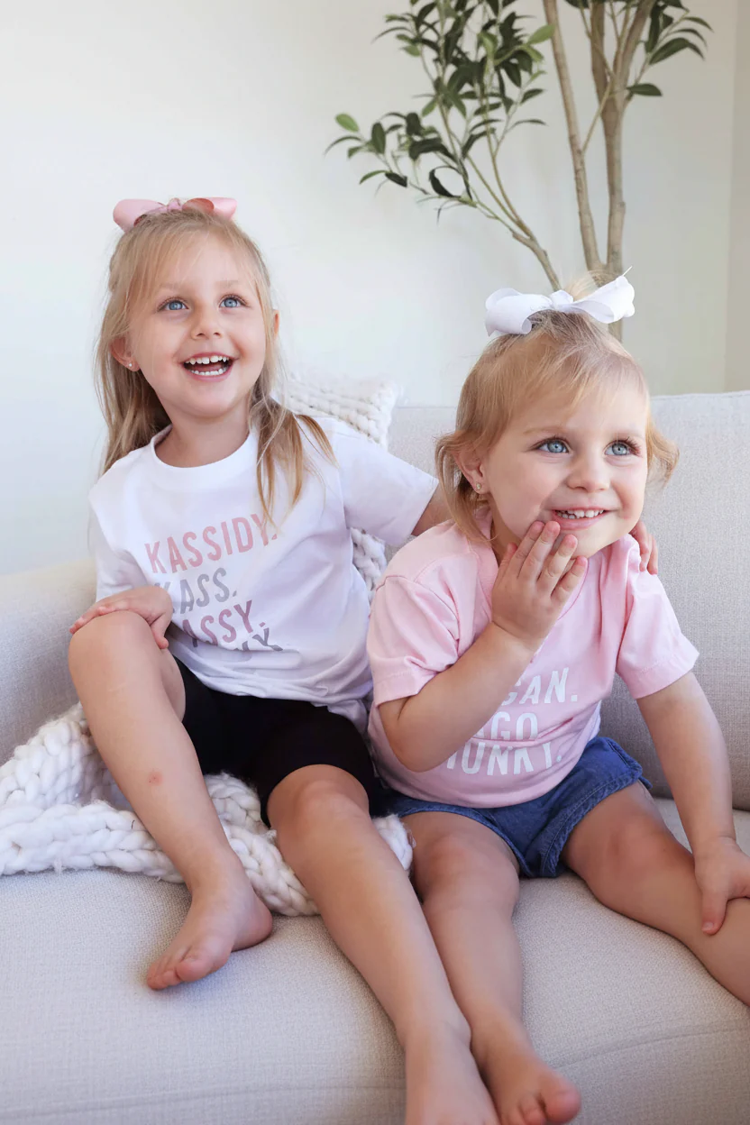Personalized Nickname Color Block Kids Graphic Tees
